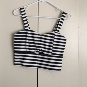 Striped Black and White Crop Top