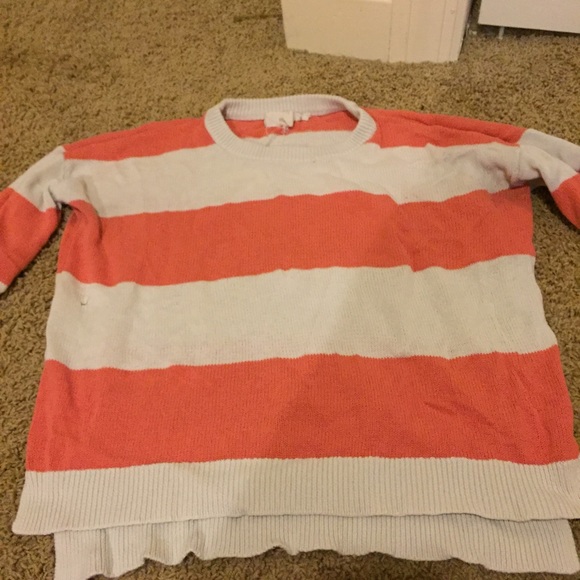 Pink and white striped sweater