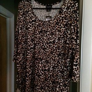 Leopard print tunic top with open sides