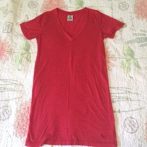 Red Vneck Tee