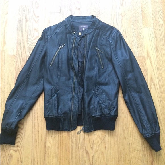 BLACK FAUX LEATHER JACKET vintage f21 - Picture 2 of 4