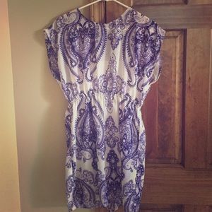 Mango patterned dress (white slip attached) size 2