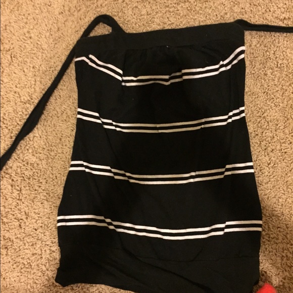 Black and white tube top