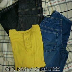 Boys Old Navy Jeans and Cherokee Shirt Bundle.