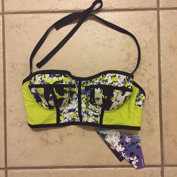 Peter Pilotto Target yellow bikini swim top NWT