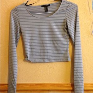 Sheer striped long sleeve