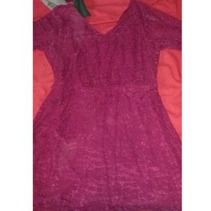 Maroon lace dress
