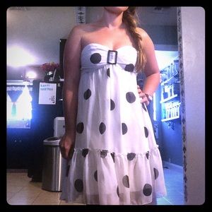 Retro white polka dot dress
