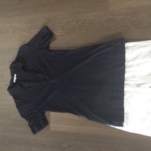 James Perse distressed navy polo