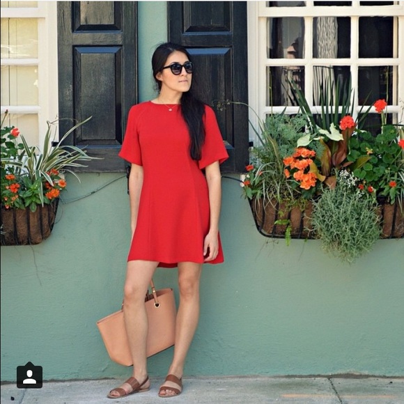 Red flare dress