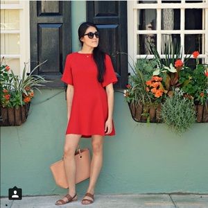 Red flare dress