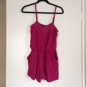 Magenta crochet top romper! NWOT