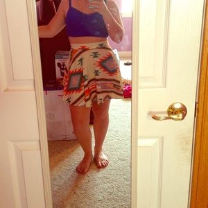 Tribal high rise skirt