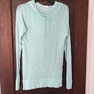 Aero Turquoise Smock-Neck Hoodie