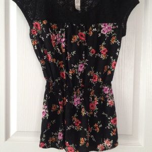 Black Top with Cinched Waist