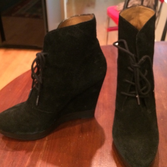 Kors black suede booties