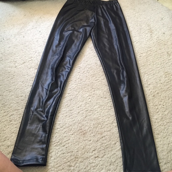 Leather leggings.