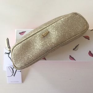 Diane Von Furstenberg Gold Glitter Makeup Bag