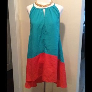 Bright color block dress
