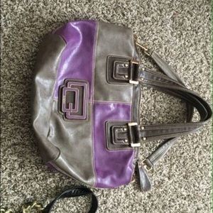 Purple and grey guess purse