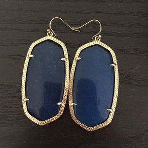 Navy blue big Kendra Scott earrings