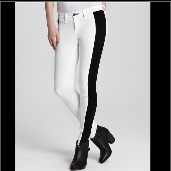 rag & bone Pants - Rag & Bone Split Skinny Jean black-white