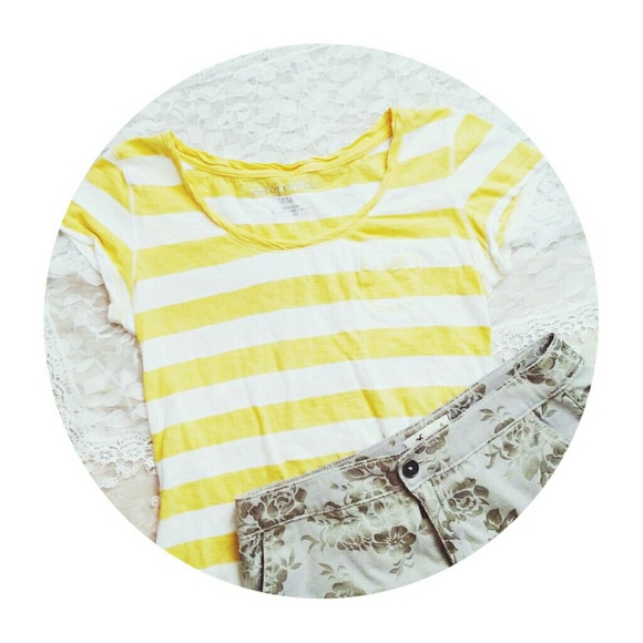 💛Yellow Stripe Pocket Tee
