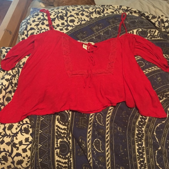 Red off the shoulder short top
