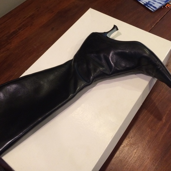 Cynthia Rowley black leather boots