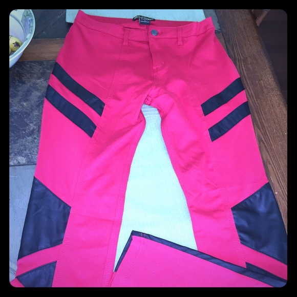 Red tight pants