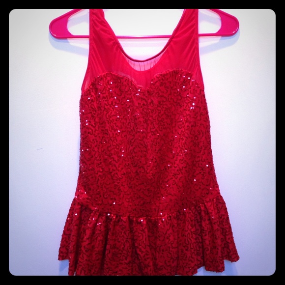 Balera Red Top Sweetheart Style & Sequins