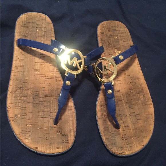 Michael kors blue jelly sandals