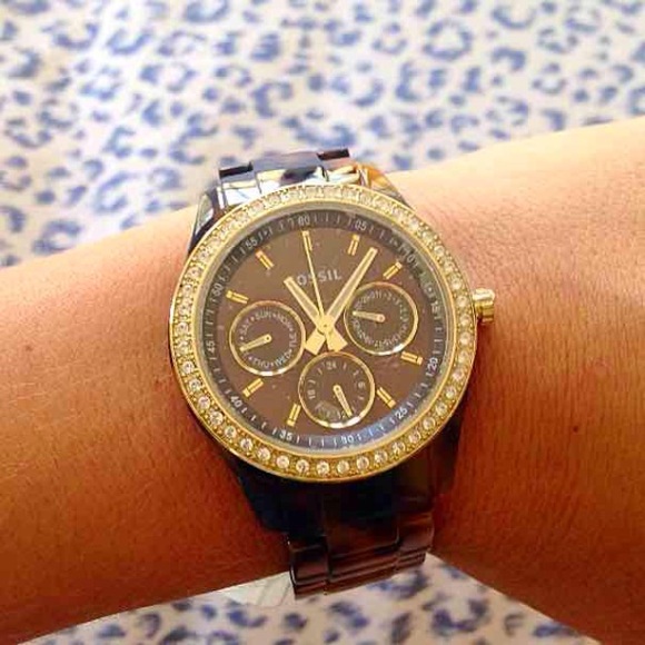 Fossil "Stella" Watch in Tortoiseshell NWT in box