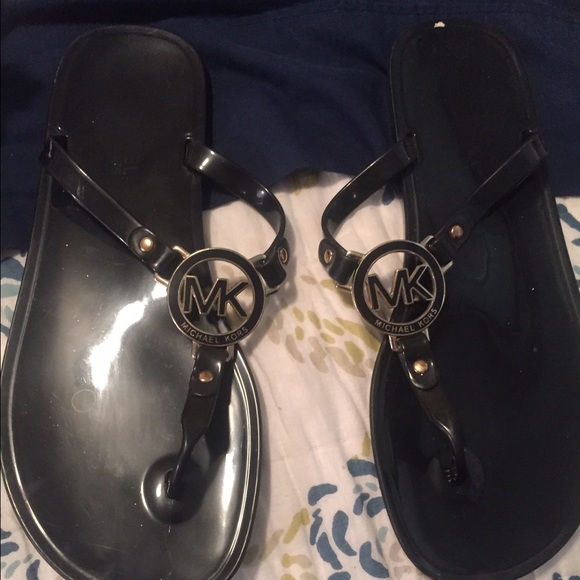 Michael kors black/gold sandals