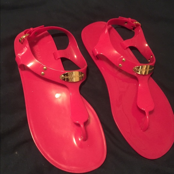 Michael kors pink jelly sandals