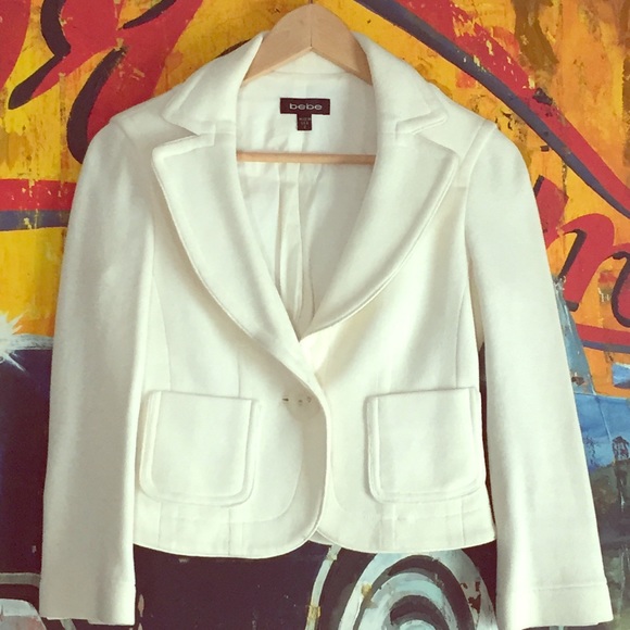 Ivory Bebe 100% cotton quarter length jacket