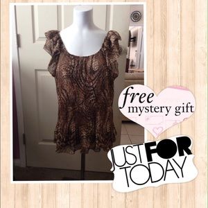 Milano cheetah blouse XL "soo cute" NWOT