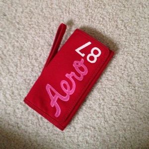 Aeropostale red clutch wallet