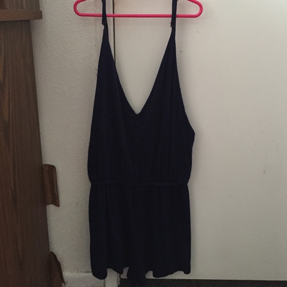 Navy blue deep v romper
