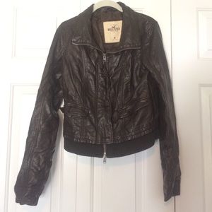 Brown Faux Leather Jacket