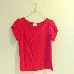 Red cropped, open back blouse