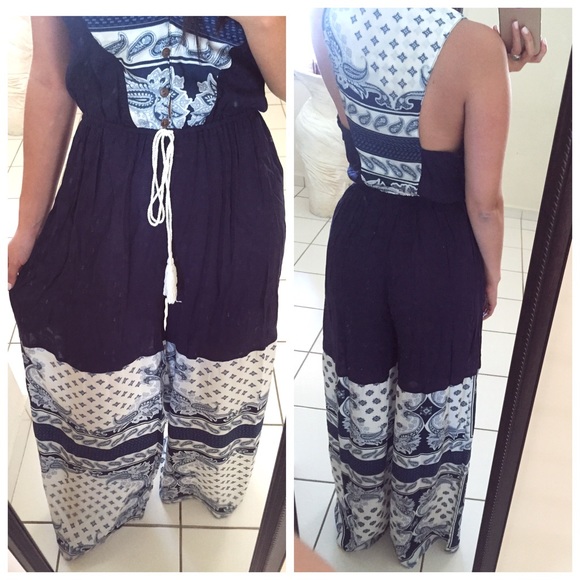 ❌SOLD❌ Paisley Palazzo Jumpsuit - Picture 2 of 2