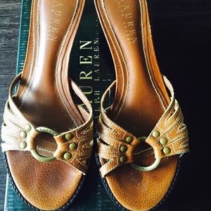 Lauren Ralph Lauren Tan Kitten heel sandals 6