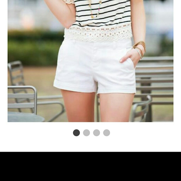 Harper White Shorts w/ Double Tab Closure