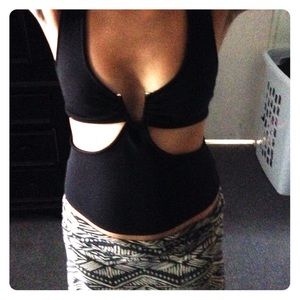 Black cut-out shirt Urban Outfitters