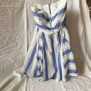 Striped strapless dress