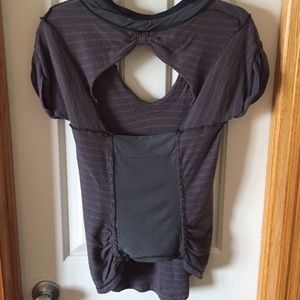 Purple & gray t-shirt with open back!