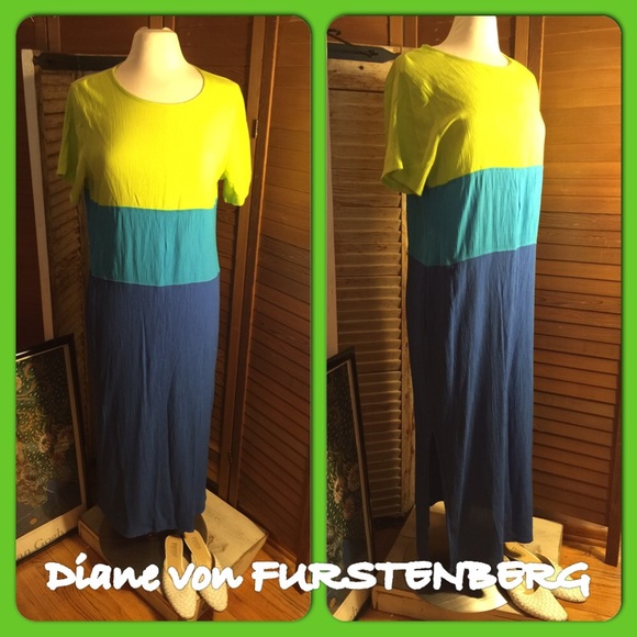 SALE💐SZ M/L-DIANE VON FURSTENBERG LONG 51"  DRESS - Picture 1 of 4