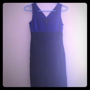 A blue and black dress