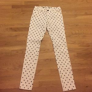 Alice + Olivia Distressed Dot 5 Pocket Jeans
